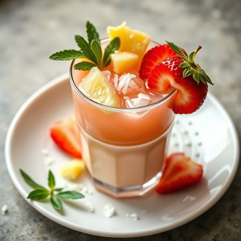 Refreshing Virgin Strawberry Pina Colada Mocktail