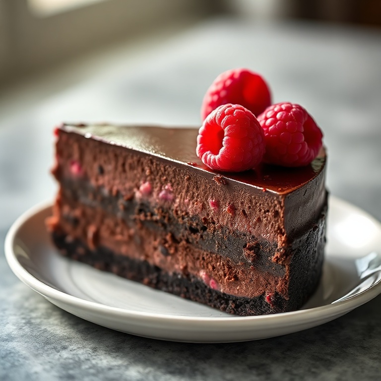 Rich Dark Chocolate Raspberry Cheesecake