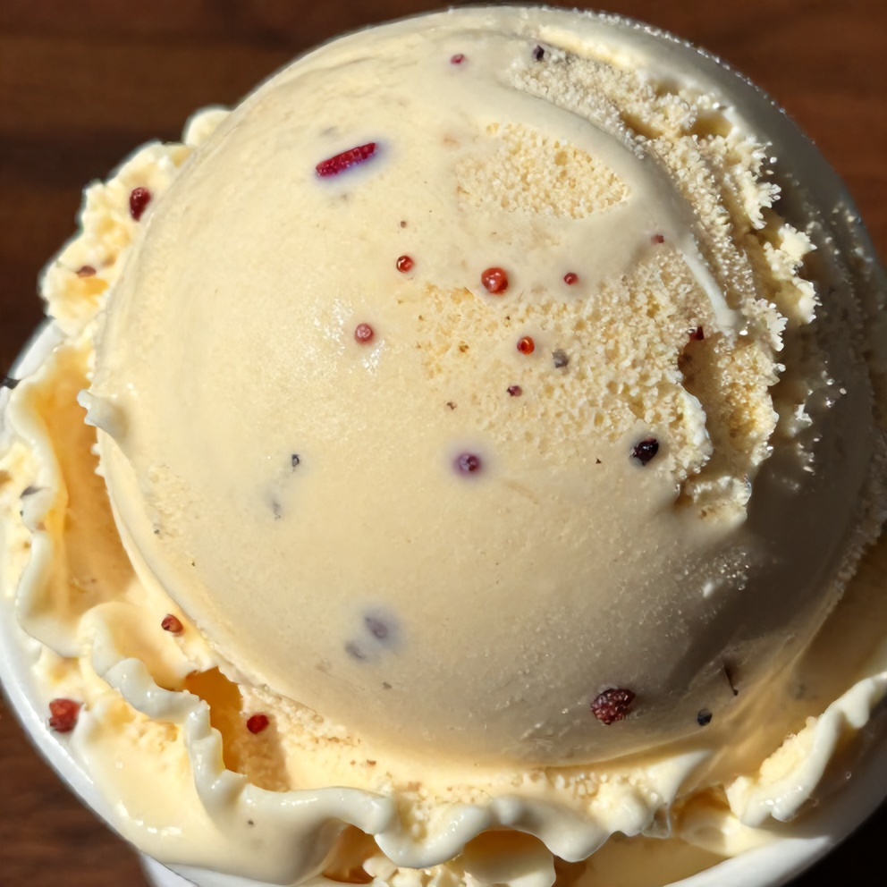 Roasted Strawberry Basil Ice Cream