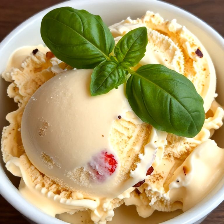 Roasted Strawberry Lime Basil Ice Cream