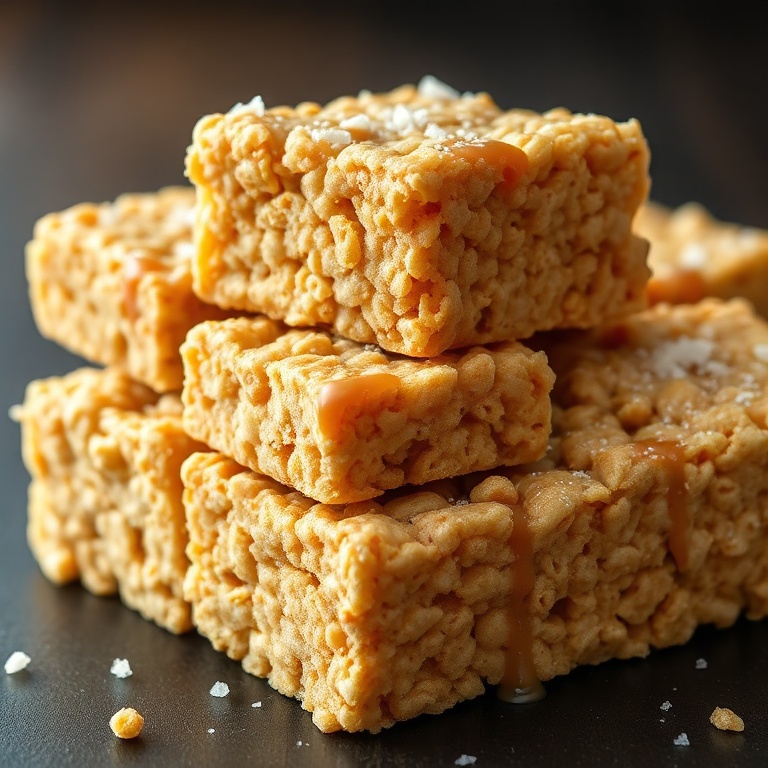 salted caramel rice krispie treats