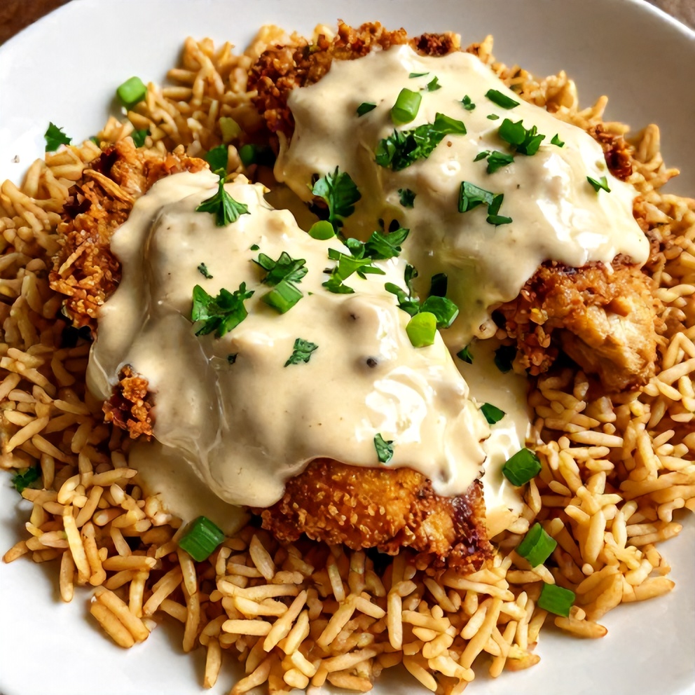 Plated serving of Slow Cooker Cajun Butter Chicken