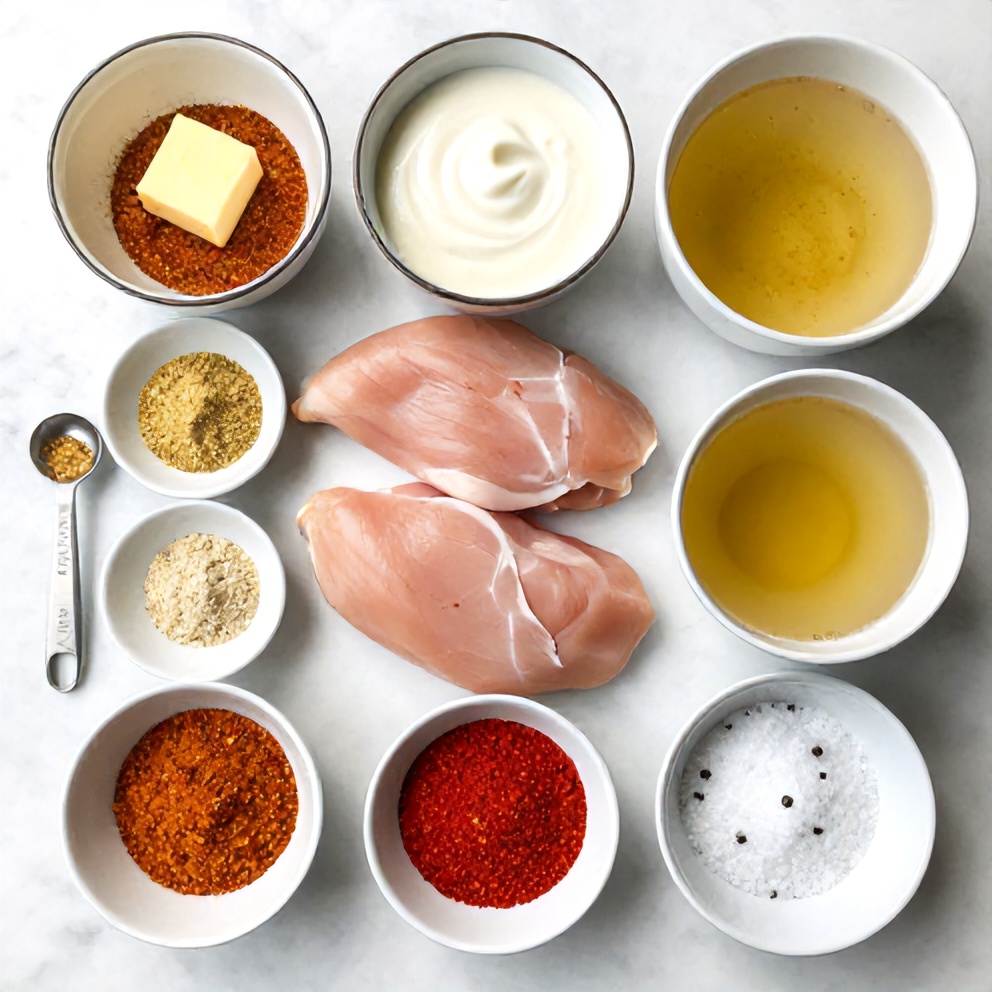 Raw ingredients for Slow Cooker Cajun Butter Chicken