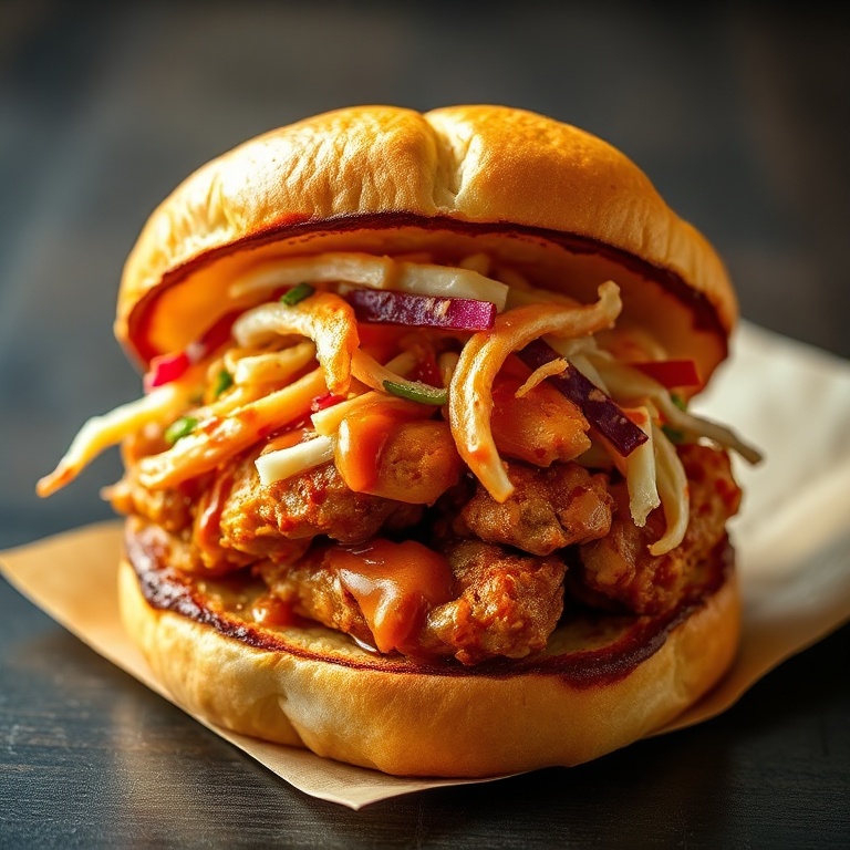 Spicy Korean BBQ Chicken Sandwich