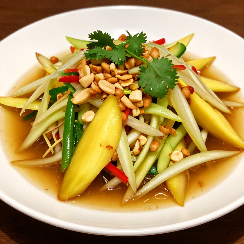 Thai Mango Green Papaya Salad with Chili Lime Dressing