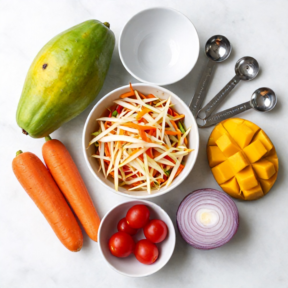 Thai Mango Green Papaya Salad Ingredients