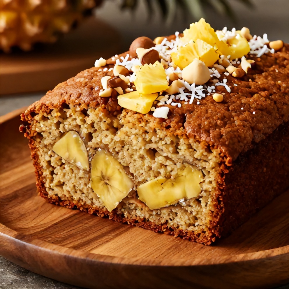 Sliced Tropical Hawaiian Banana Bread