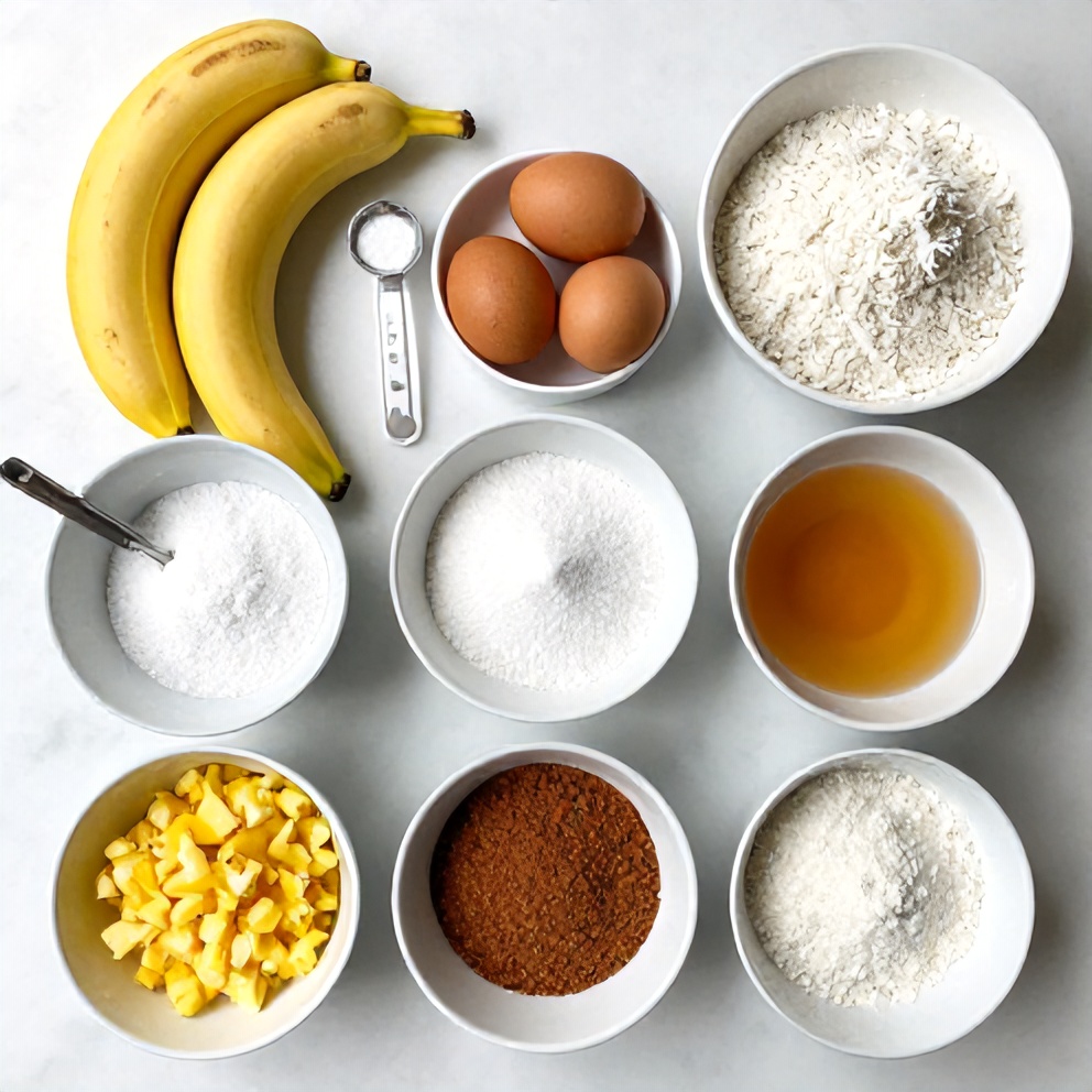 Ingredients for Tropical Hawaiian Banana Bread
