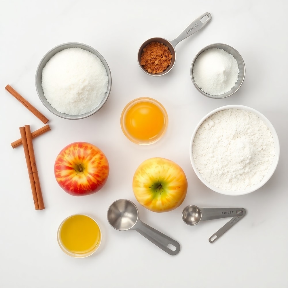 Raw ingredients for Air Fryer Cinnamon Apple Rings