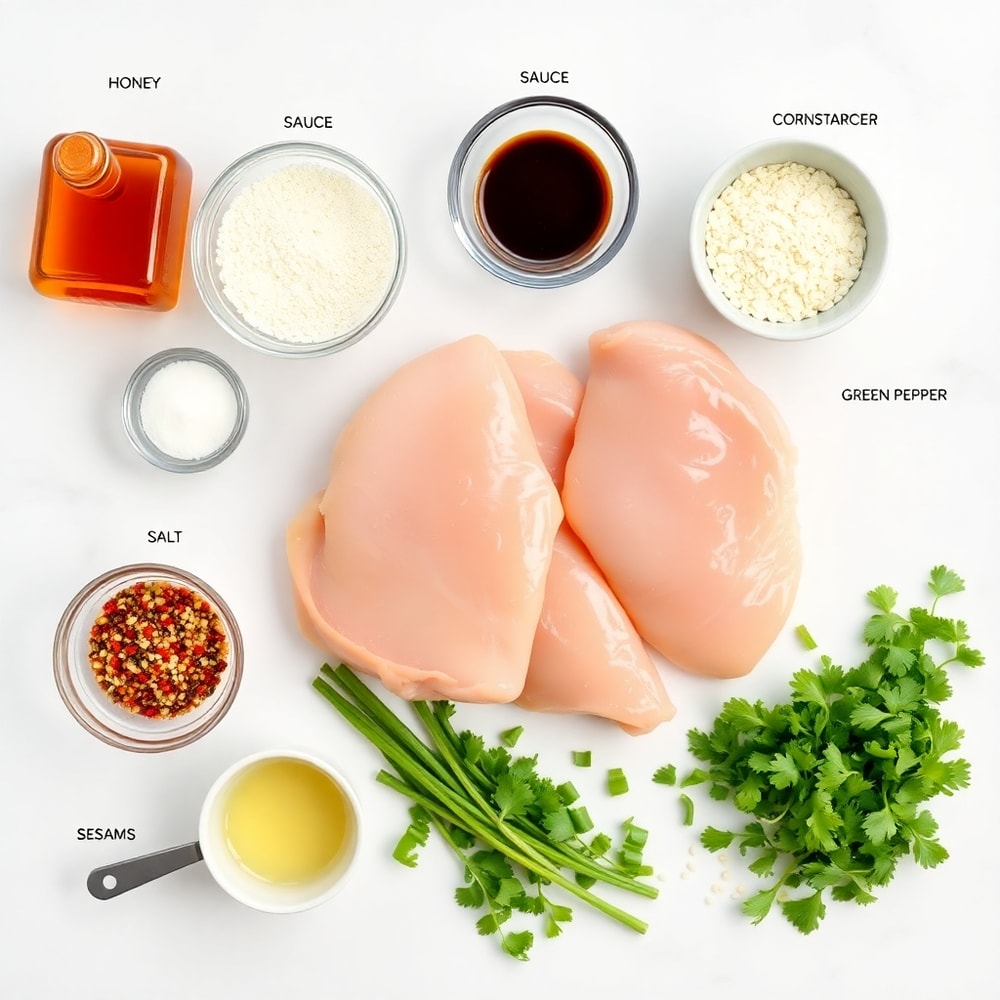 Raw ingredients for honey garlic chicken bake