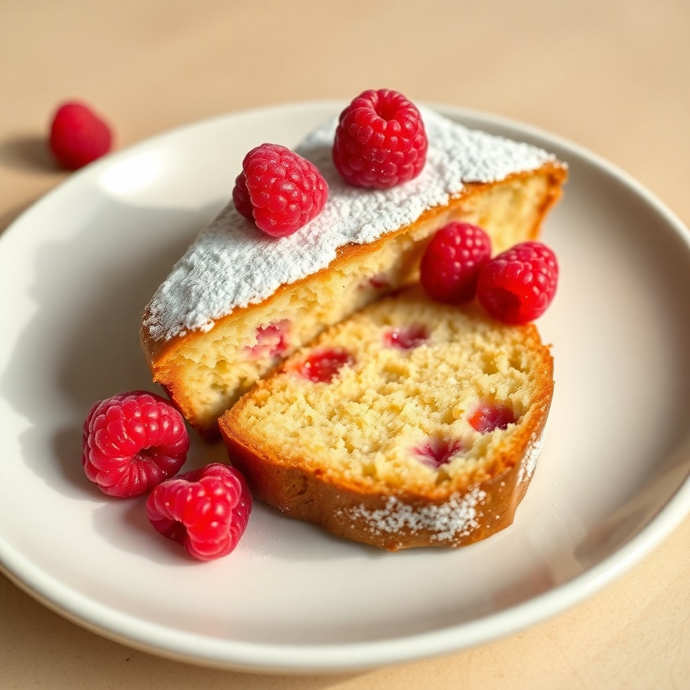 A perfectly baked, golden raspberry bread