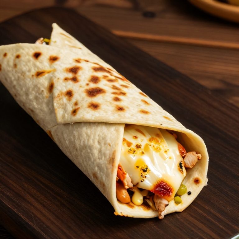 cheesy garlic chicken wraps