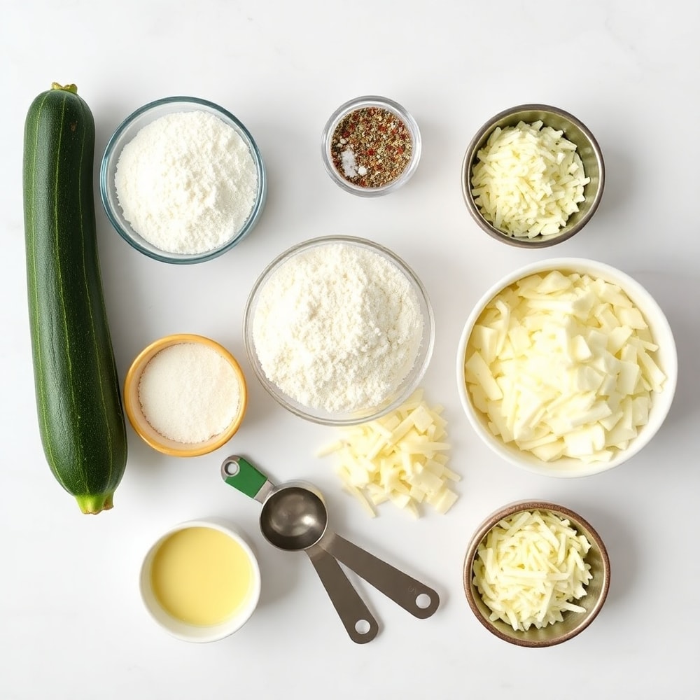Raw Ingredients for Cheesy Zucchini Breadsticks