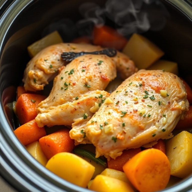 Crockpot Garlic Herb Chicken