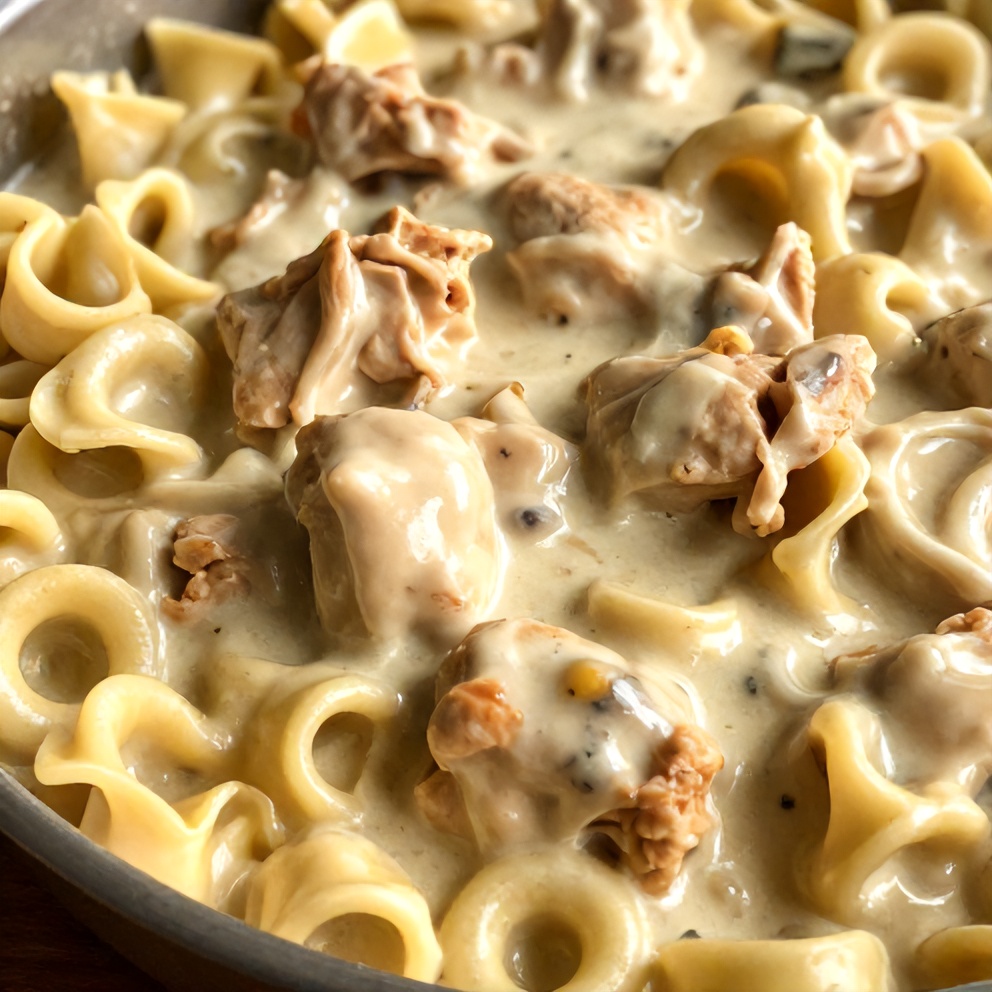 Creamy Crockpot Chicken Tortellini