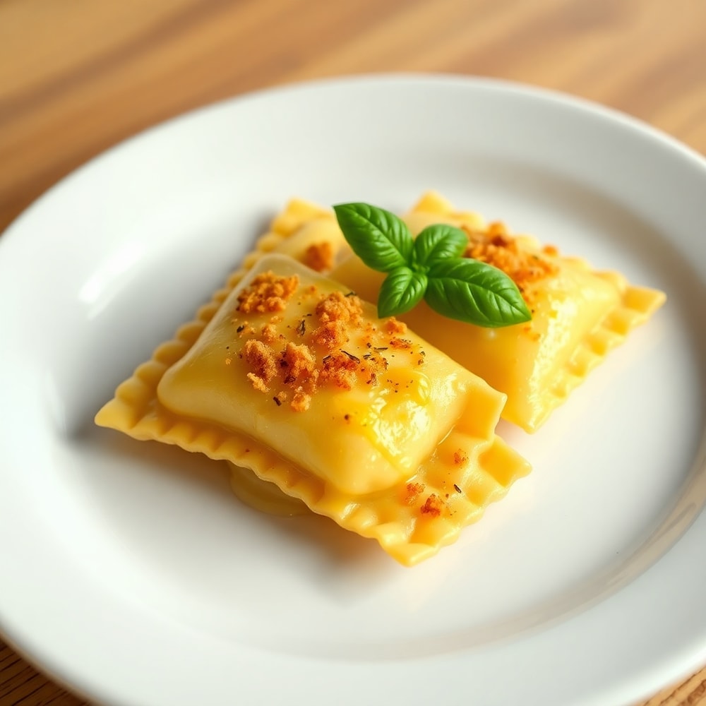 Plated Crispy Air Fryer Ravioli