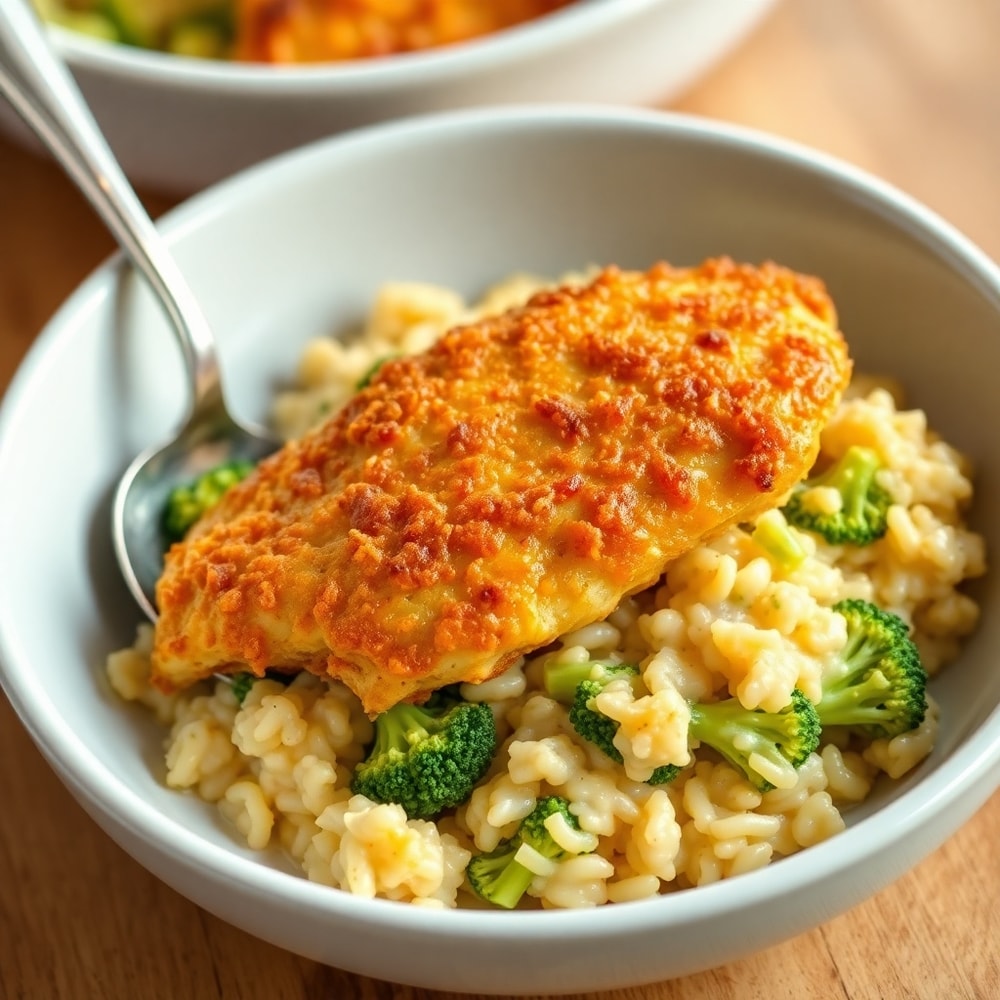 Crispy Baked Chicken Broccoli Rice Casserole Final Dish