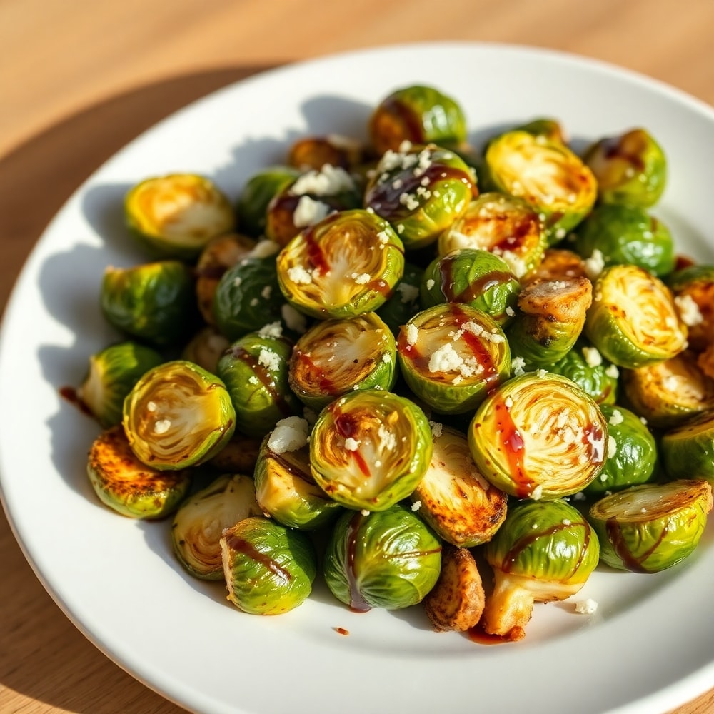 Crispy Brussels Sprouts on a Plate