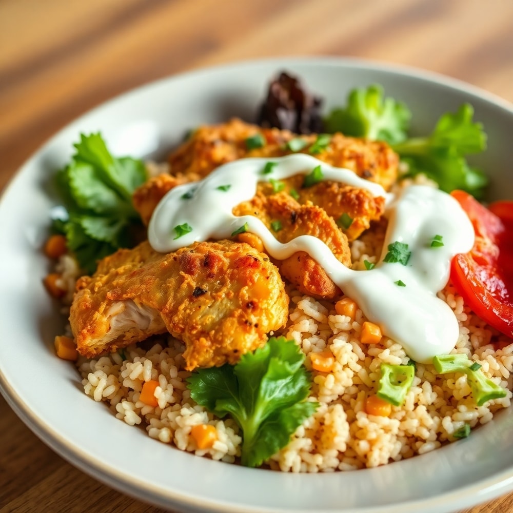 Greek Chicken Bowl with tzatziki sauce