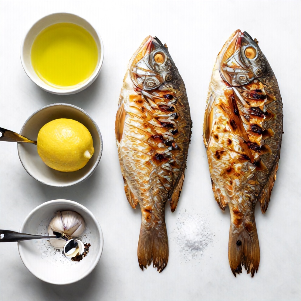 Raw Ingredients for Crispy Grilled Tilapia