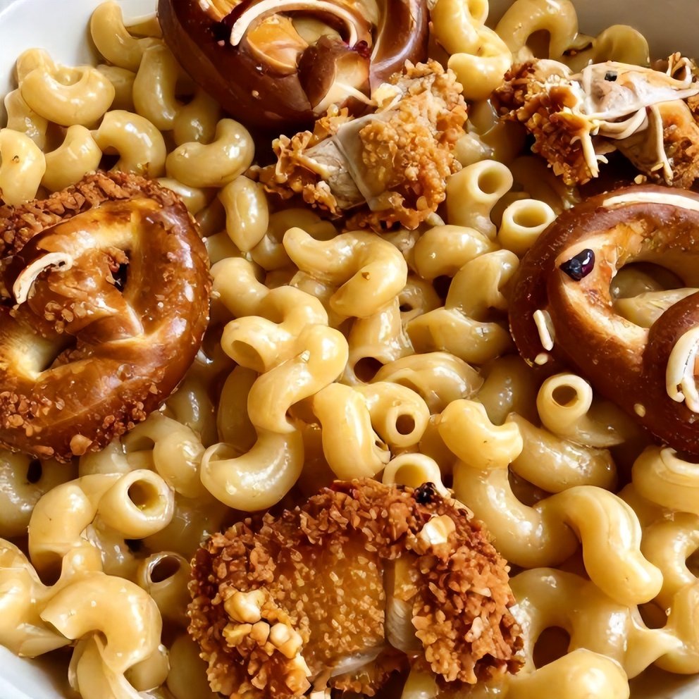Crispy Honey Pretzel Chicken Macaroni