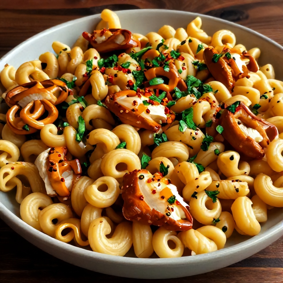Honey Pretzel Chicken Macaroni Close-up