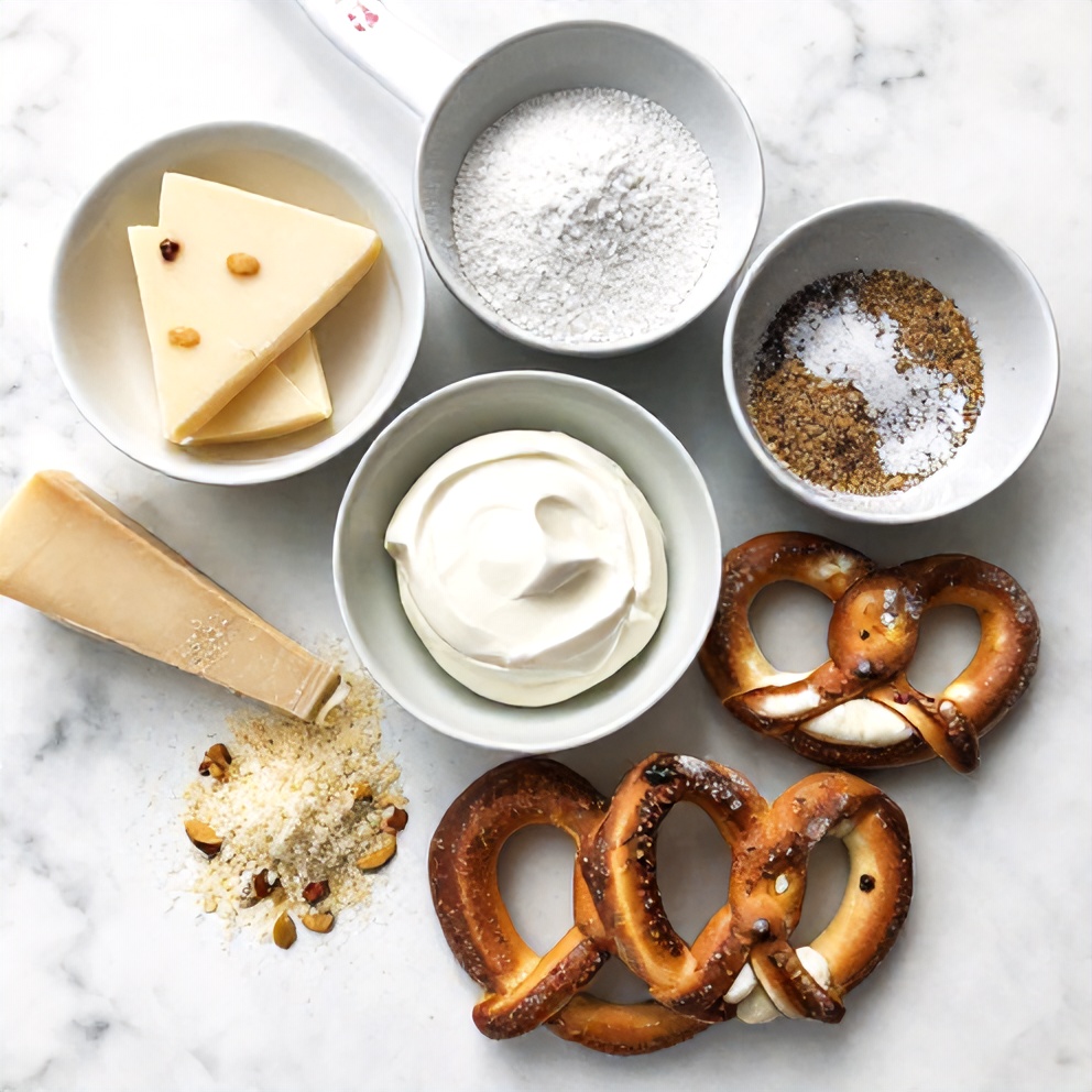 Raw ingredients for Keto Pinwheel Snacks on a white marble surface
