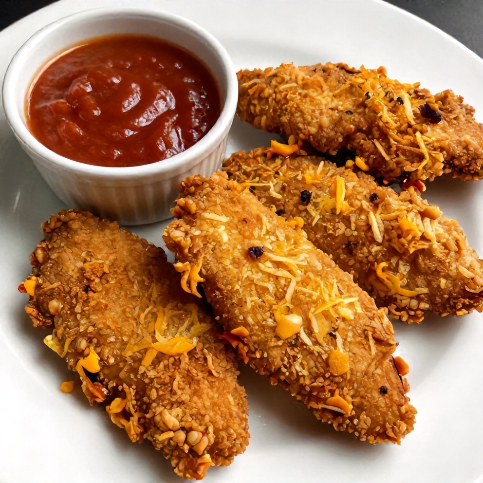 Parmesan Chicken Tenders on a Plate