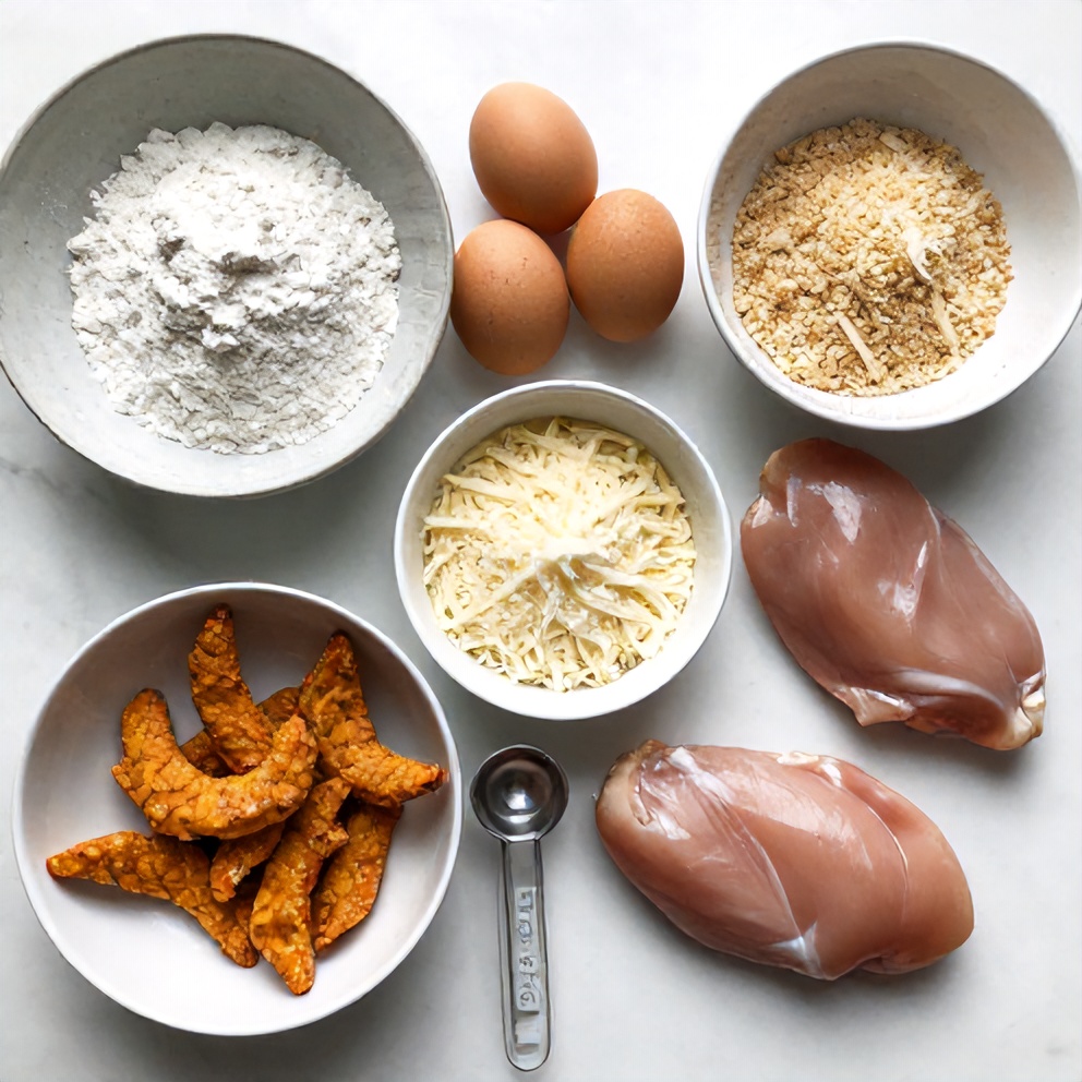 Raw Ingredients for Crispy Oven-Baked Parmesan Chicken Tenders
