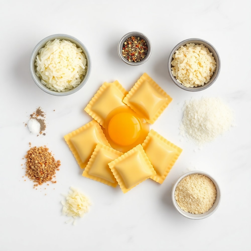 Raw ingredients for Crispy Ravioli Appetizer
