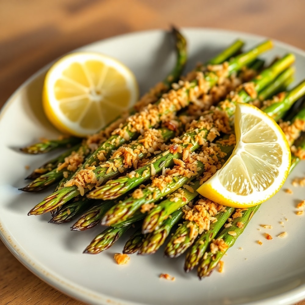 Parmesan asparagus ready to serve