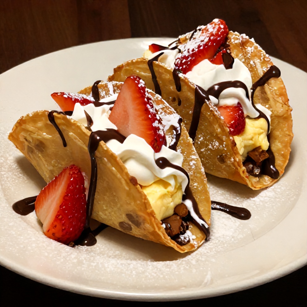 Plated Strawberry Cheesecake Tacos
