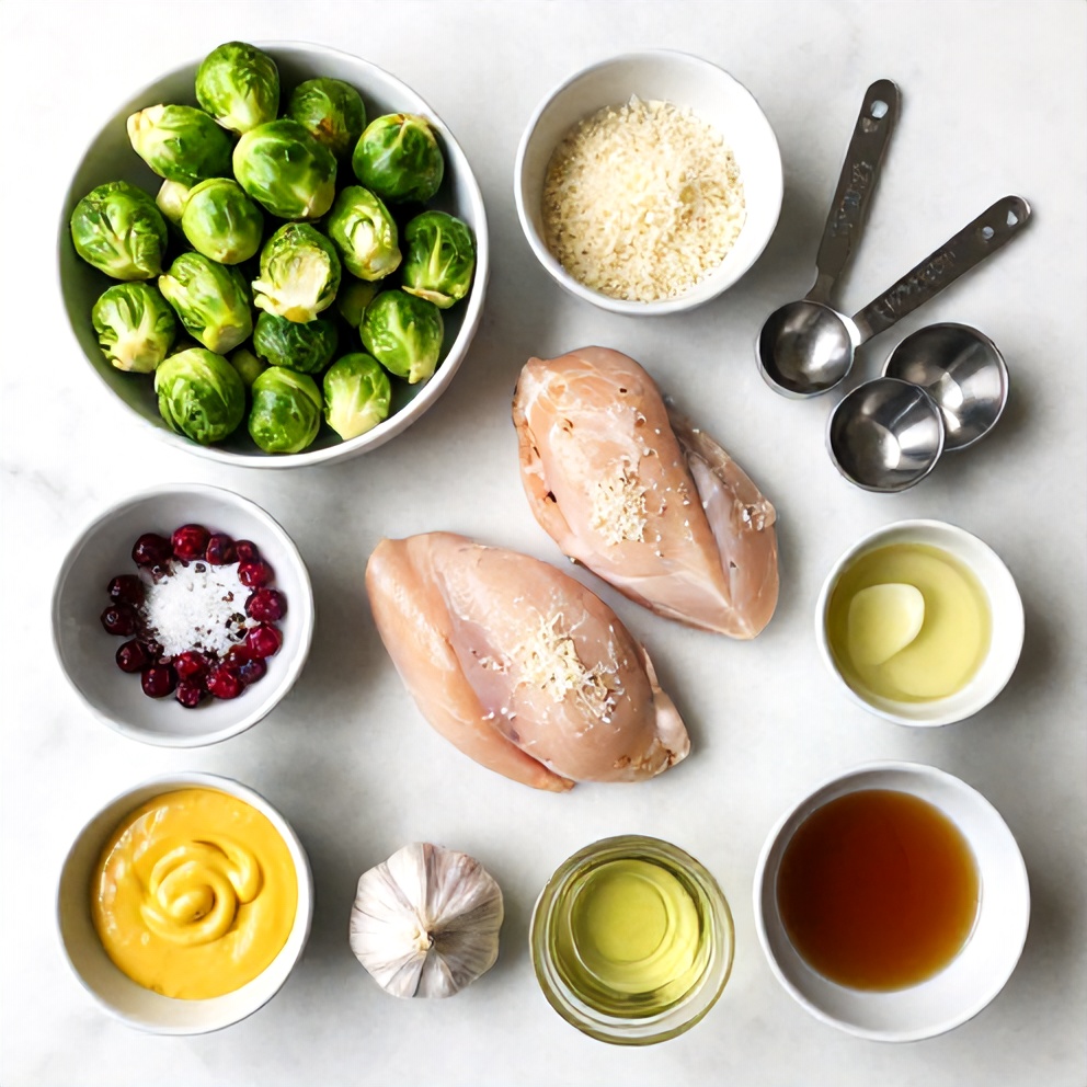 Raw ingredients for Easy Chicken Brussels Sprout Salad