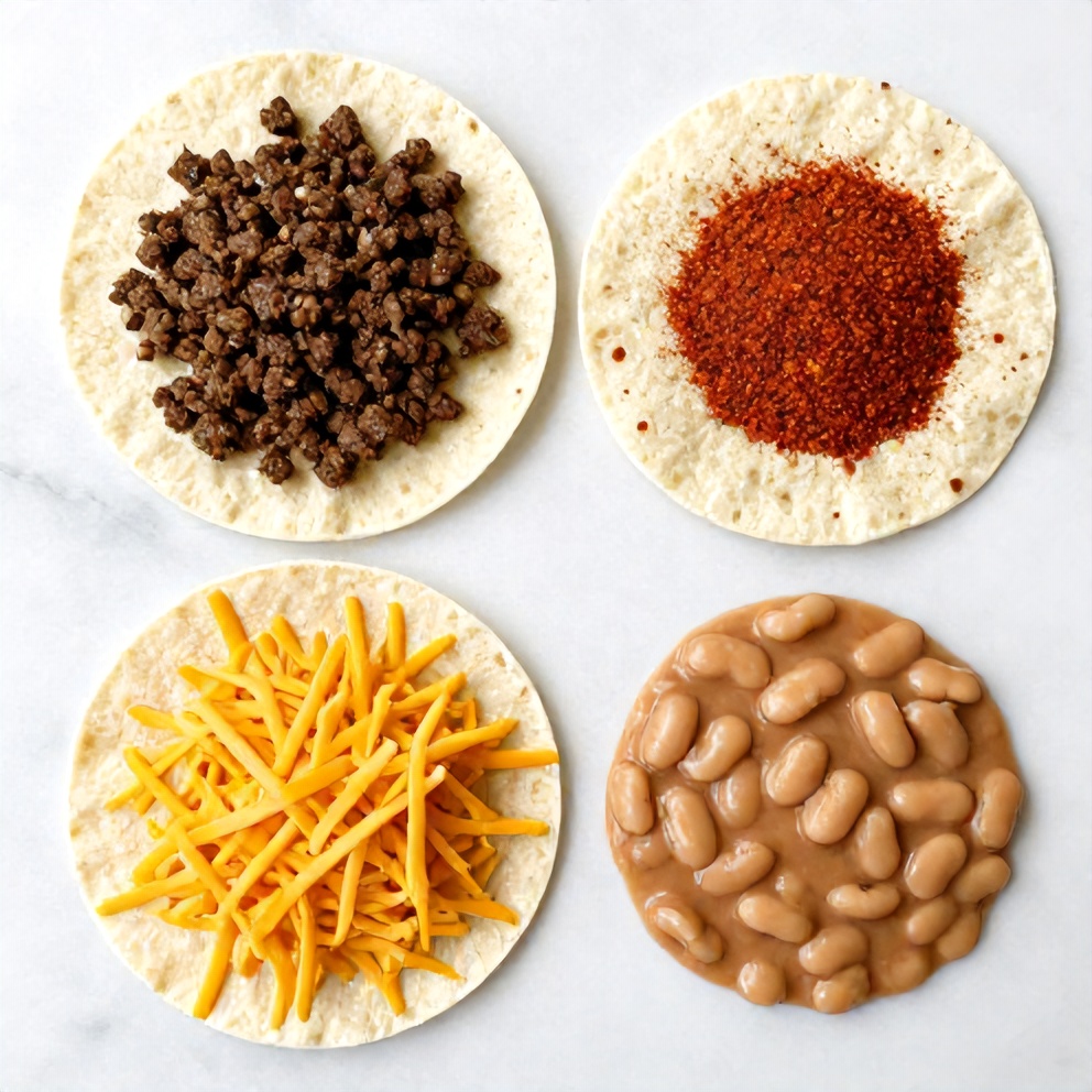 Raw ingredients for Copycat Taco Bell Meximelts