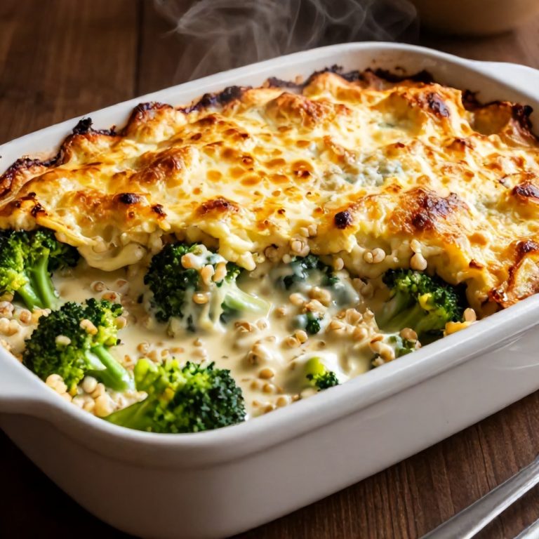 Easy Creamy Broccoli Quinoa Bake