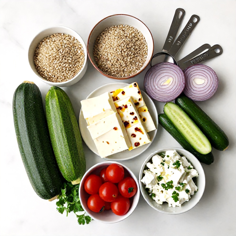 Greek Grain Bowl Ingredients