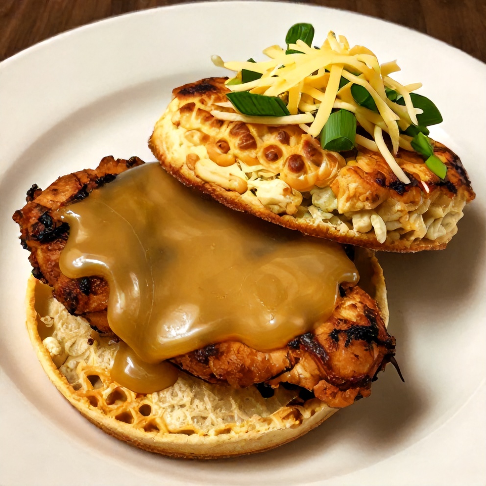 Easy Hot Honey Chicken Biscuits on a plate