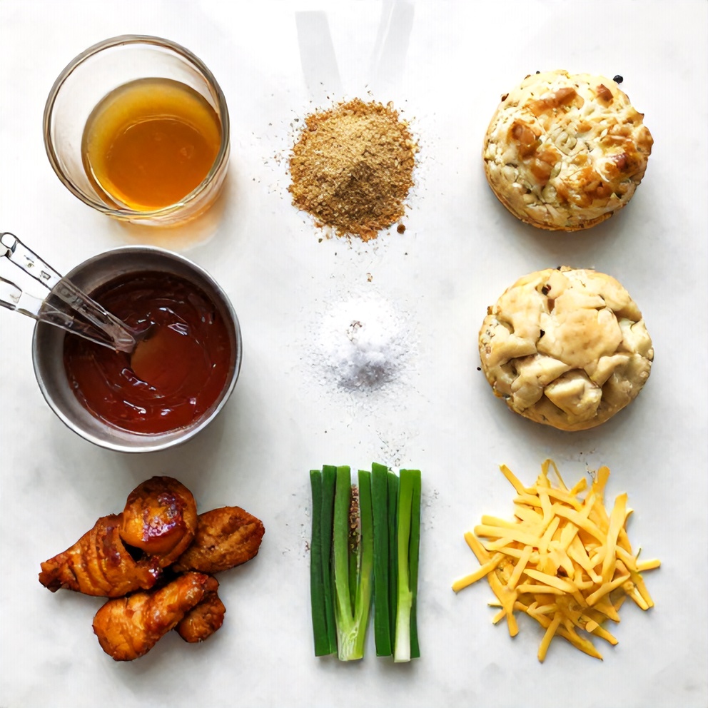 Ingredients for Easy Hot Honey Chicken Biscuits