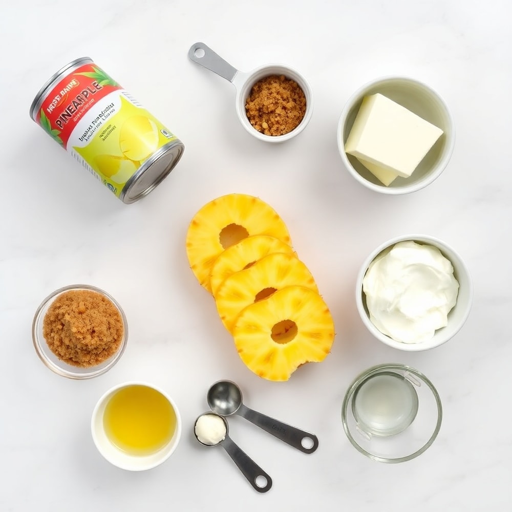 Pineapple Mascarpone Upside-Down Mini Cakes Ingredients