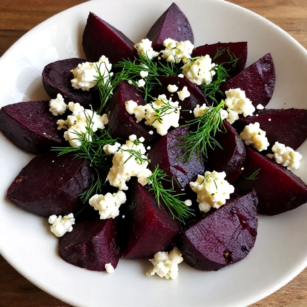 Easy Roasted Beet Salad with Feta and Fresh Dill