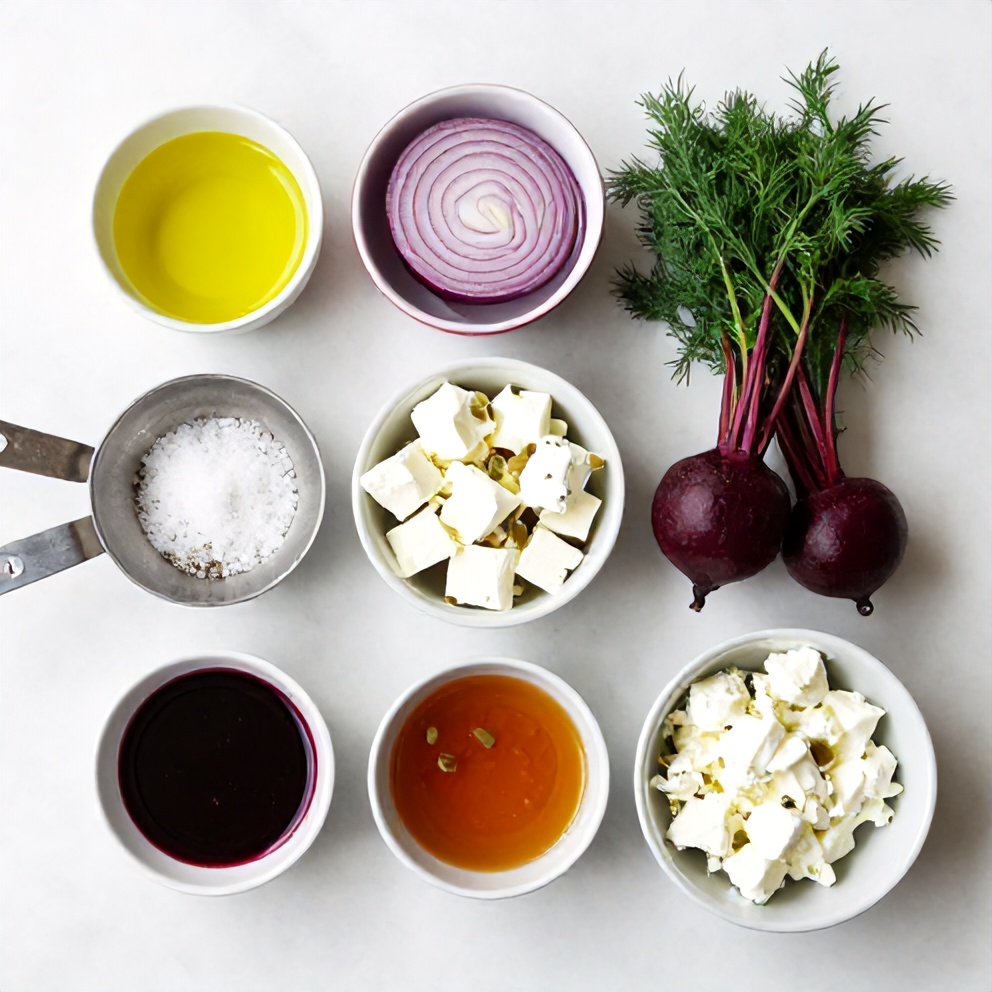 Ingredients for Easy Roasted Beet Salad with Feta and Fresh Dill