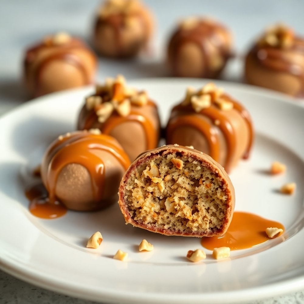 Plated Samoa Truffles on a white plate