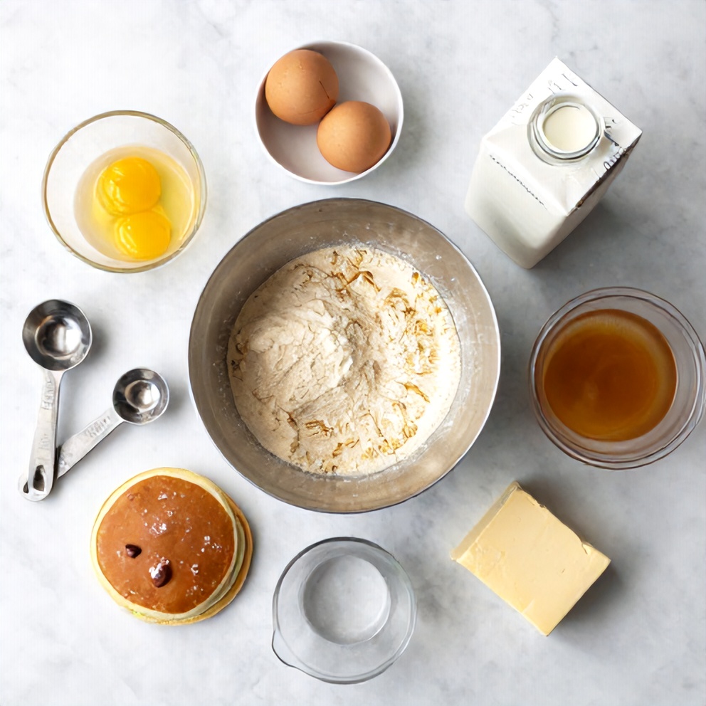 Buttermilk Pancake Ingredients Flat Lay