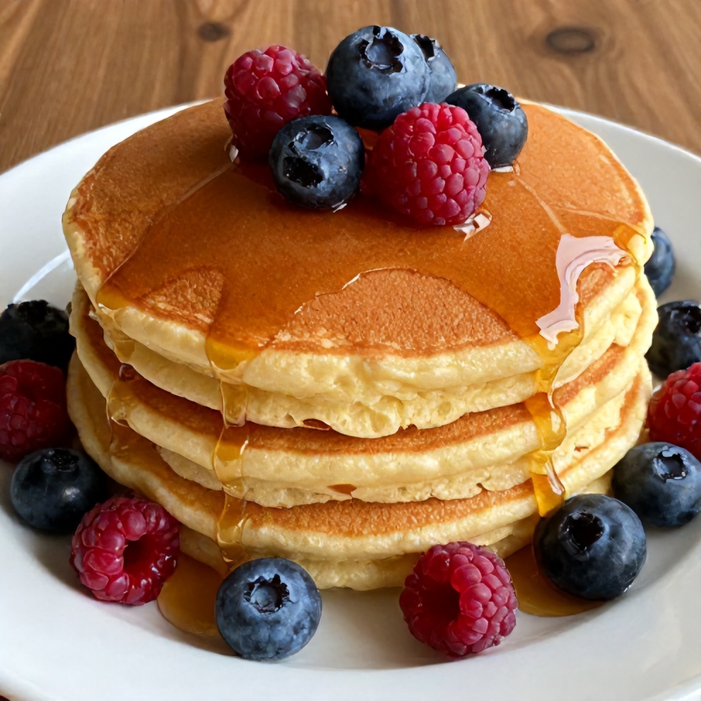 Fluffy Buttermilk Pancakes Ready to Serve