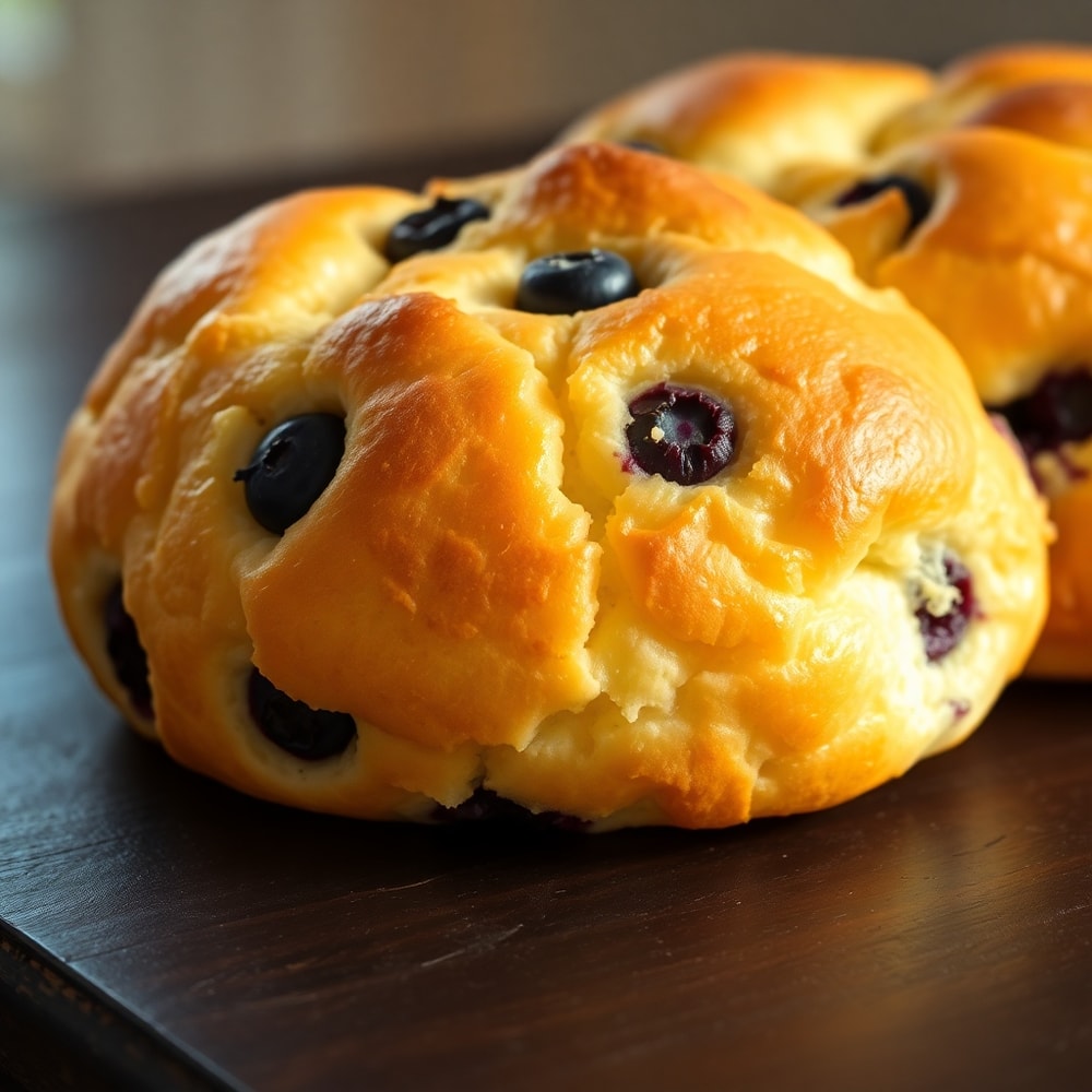 Fluffy Cottage Cheese Blueberry Cloud Bread