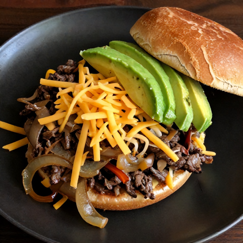 French Onion Beef Sloppy Joes on a plate