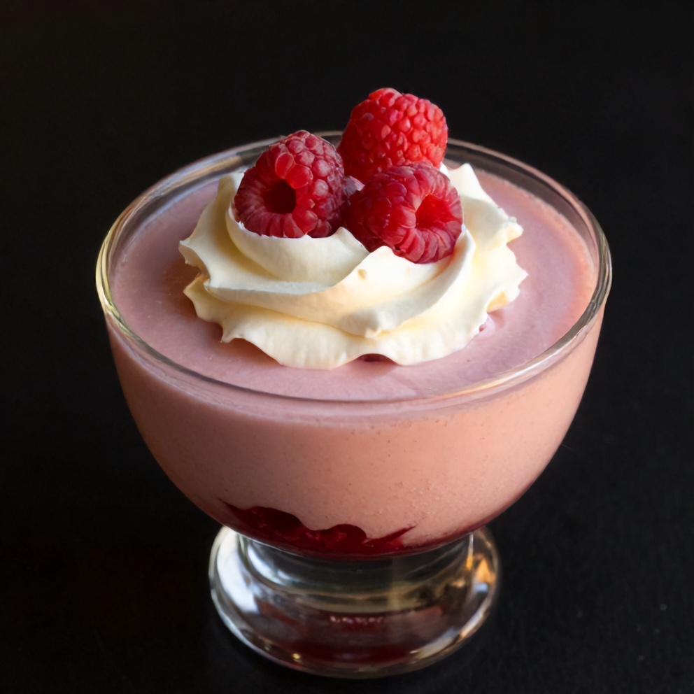 Raspberry Cloud Mousse on a Plate