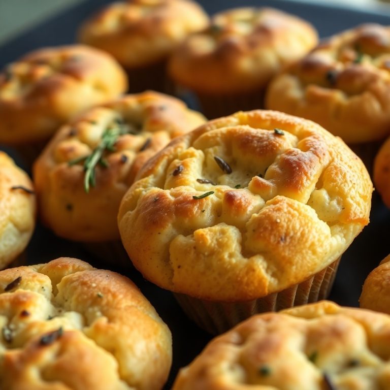 Garlic Rosemary Focaccia Muffins