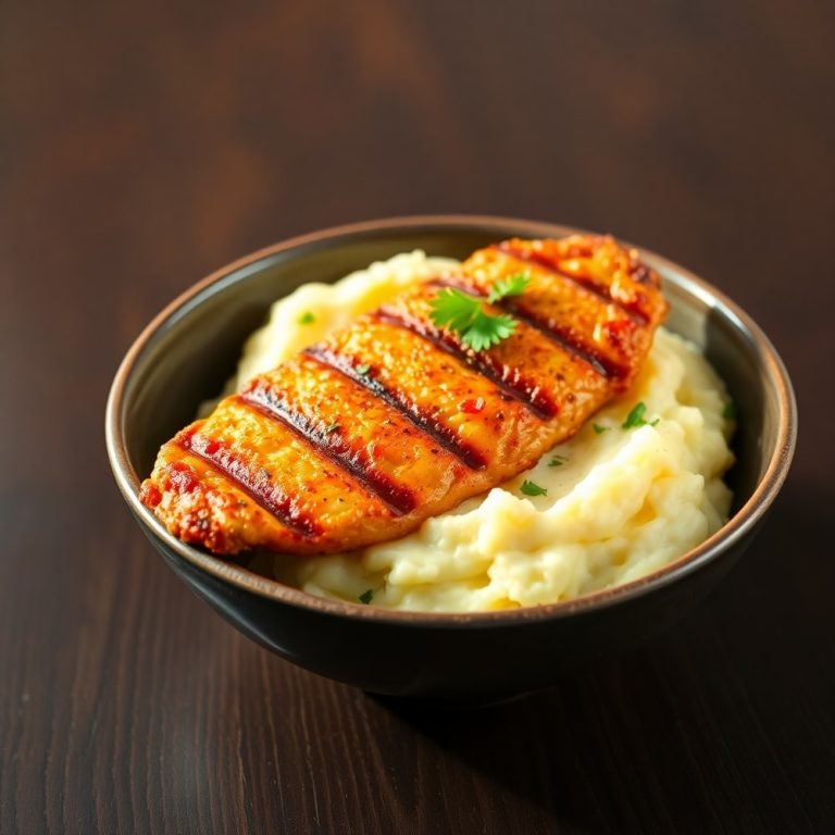 grilled chicken mashed potato bowls