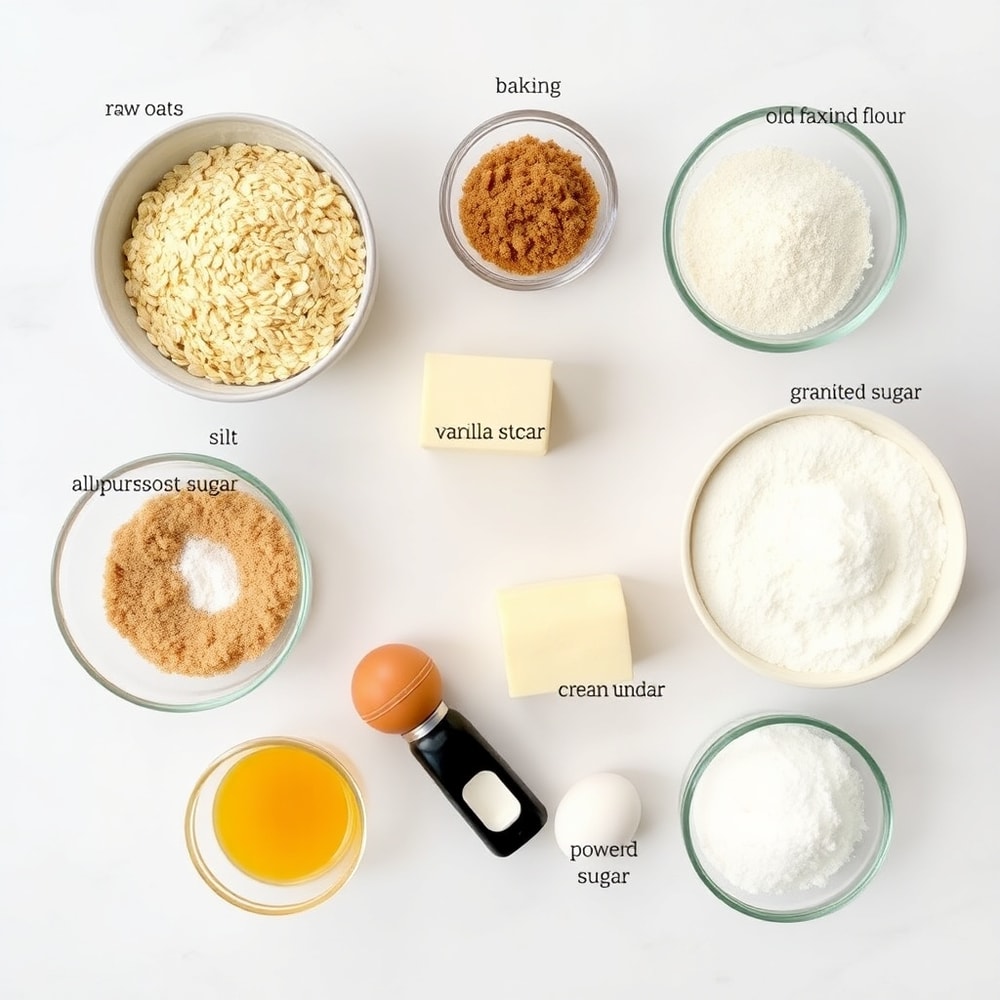 Raw ingredients for homemade oatmeal cream pies